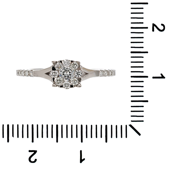 Ring, 14K, Weißgold, Brillanten
