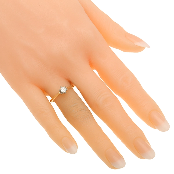 Diamantring, 14K, Gelb-/Weißgold, Brillant 0,23 ct