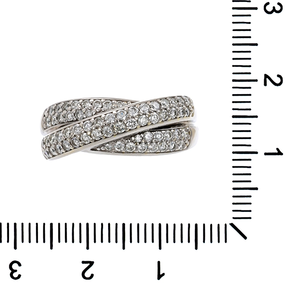 Ring, 14K, Weißgold, Brillanten