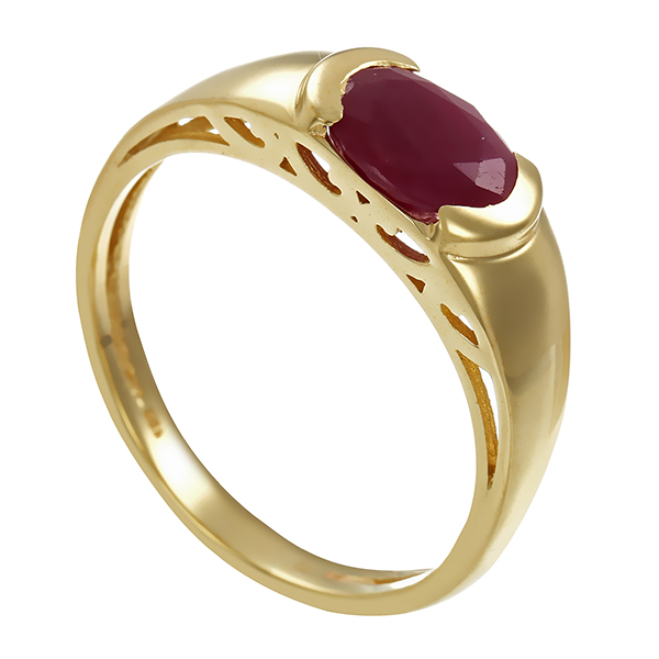 Ring, 14K, Gelbgold, Rubin