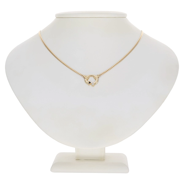 Collier, 14K, Gelbgold, Saphir, Brillant