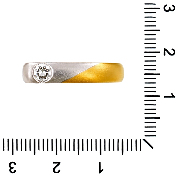 Diamantring, 18K, Gelb-/Weißgold, Brillant 0,25 ct