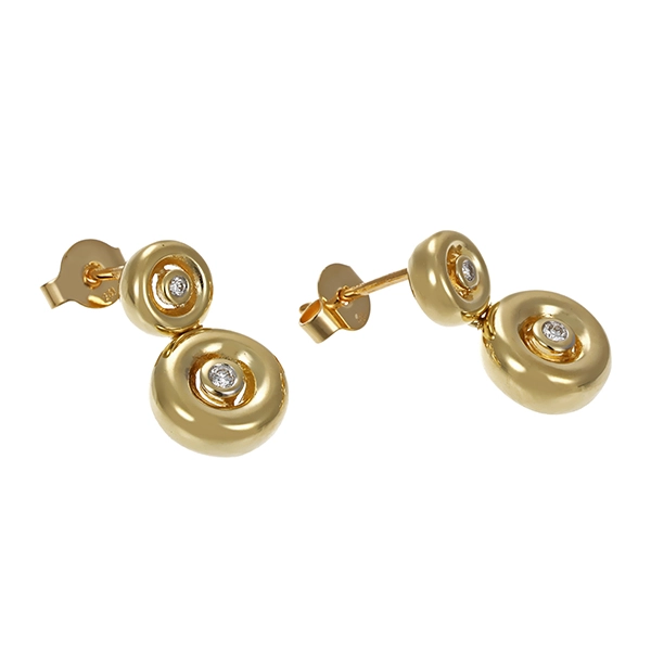 Steckhänger, 14K, Gelb-/Weißgold, Brillanten