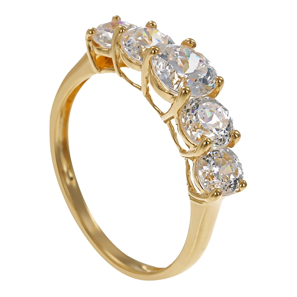 Ring, 14K, Gelbgold,  Zirkonia