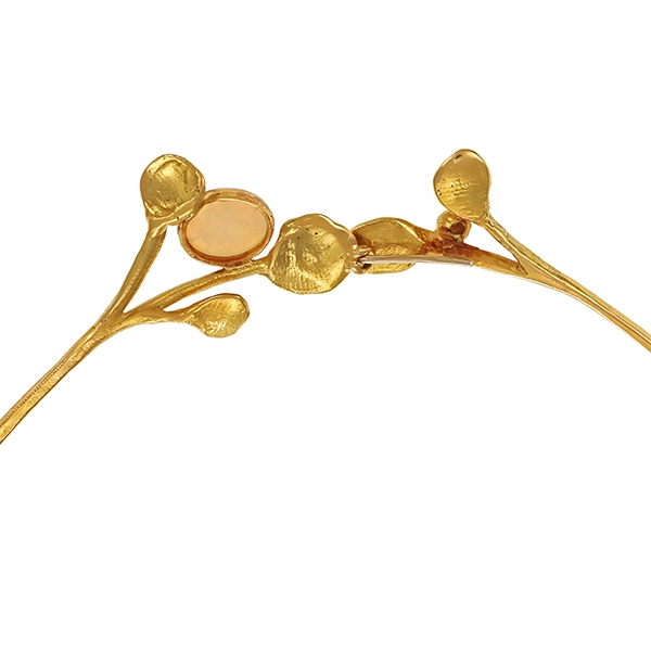 Collier, 18K, Gelbgold, Opal, Brillant