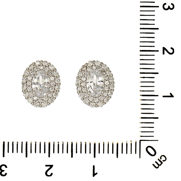 Ohrstecker, 18K, Weißgold, Zirkonia