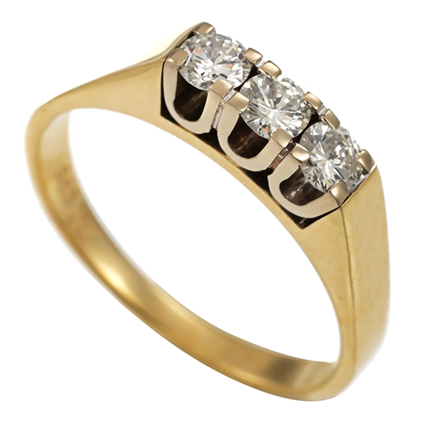 Diamantring, 14K, Gelbgold, Brillanten 0,35 ct
