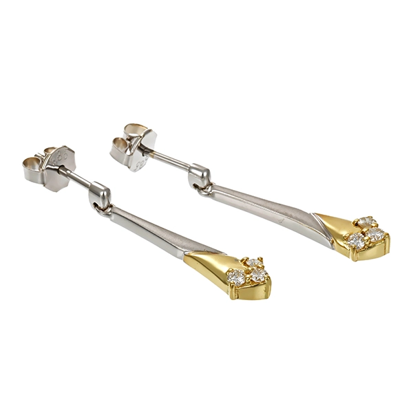 Steckhänger, 14K, Gelb-/Weißgold, Brillanten 0,27 ct