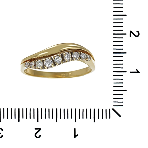 Diamantring, 14K, Gelb-/Weißgold, Brillanten 0,27 ct