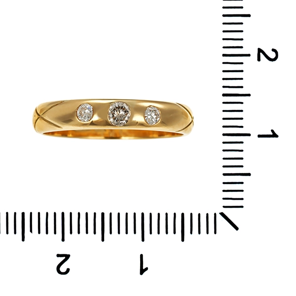 Ring, 14K, Gelbgold, Brillanten