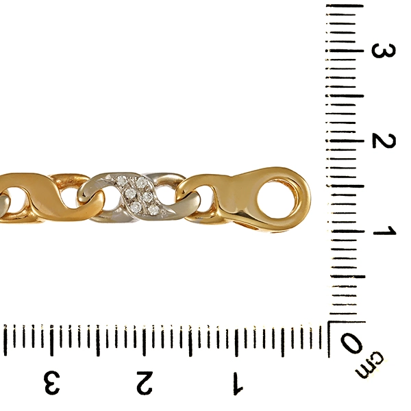 Armband, 14K, Gelb-/Weißgold, Brillanten