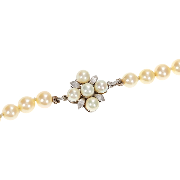 Perlenkette, 14K, Weißgold, Perlen
