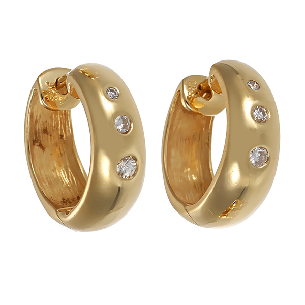 Ohrschmuck, 14K, Gelbgold, Brillanten, Creolen