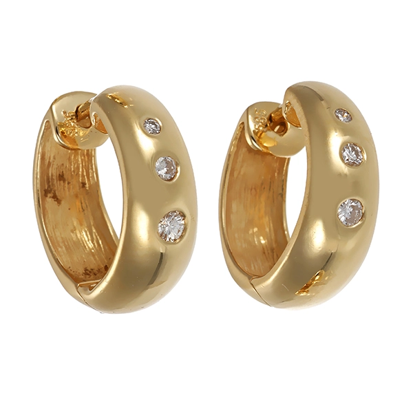 Ohrschmuck, 14K, Gelbgold, Brillanten, Creolen
