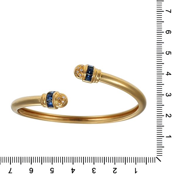 Armreif, 18K, Gelbgold, Brillant, Saphir
