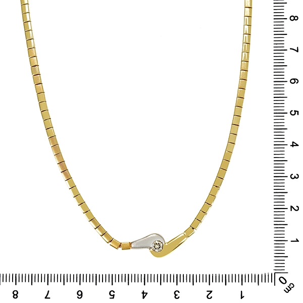Collier, 14K, Gelb-/Weißgold, Brillant