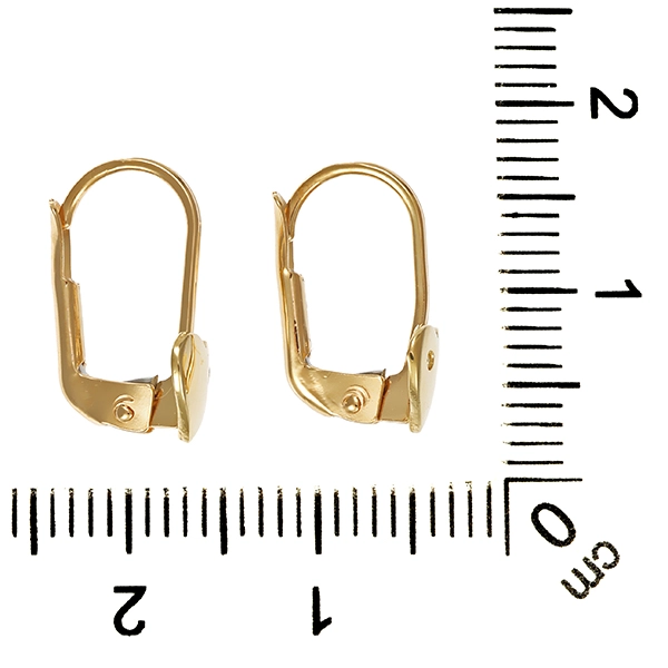 Ohrhänger, 14K, Gelbgold, Zirkonia, Herz