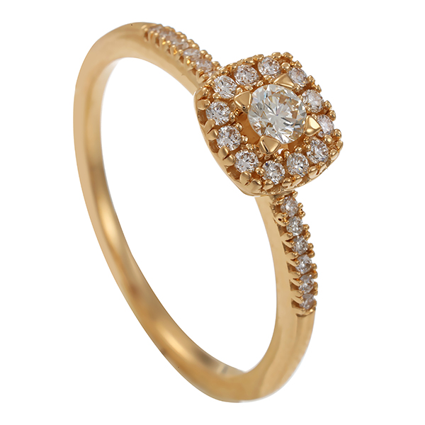 Diamantring, 14K, Gelbgold, Brillant 0,20 ct