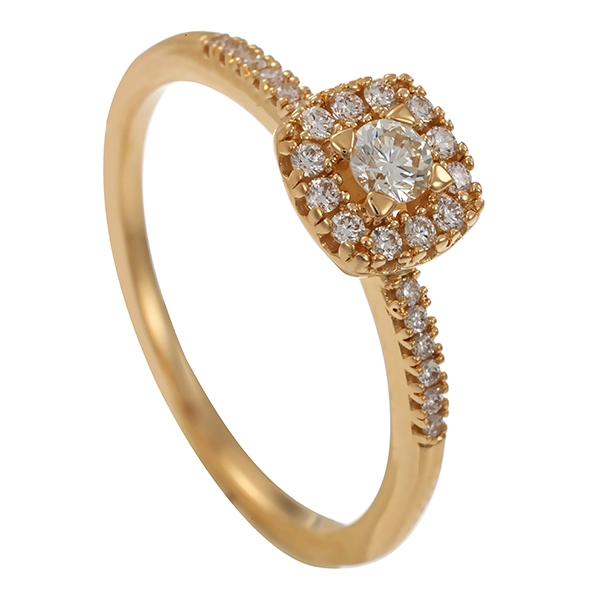 Diamantring, 14K, Gelbgold, Brillant 0,20 ct