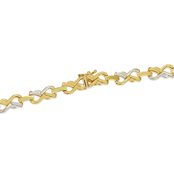 Goldkette, 18K, Gelb-/Weißgold
