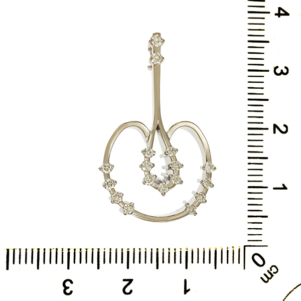 Anhänger, 18K, Weißgold, Brillanten