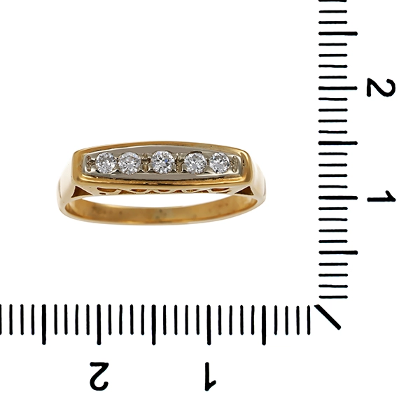 Ring, 18K, Gelb-/Weißgold, Brillant