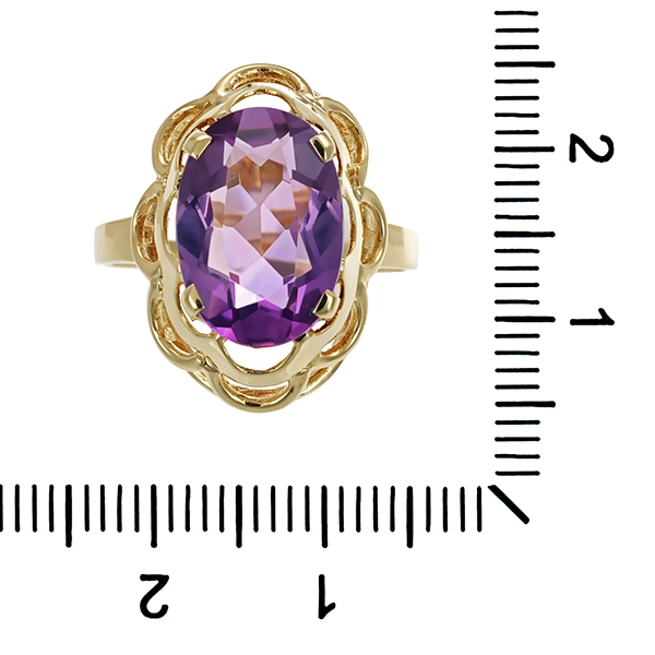 Ring, 14K, Gelbgold, Amethyst