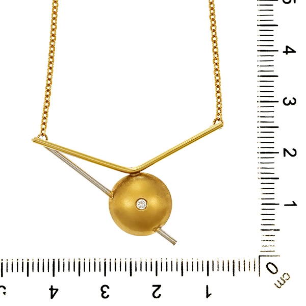 Collier, 14K, Gelb-/Weißgold, Brillant