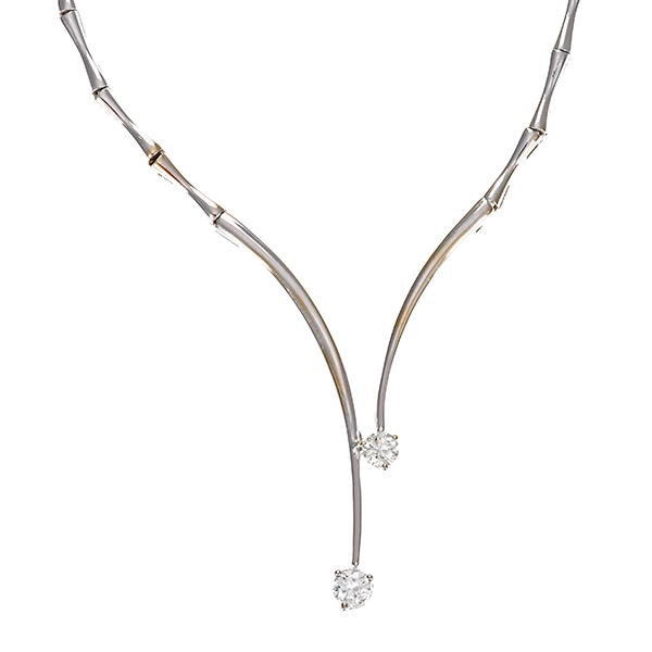 Collier, 18K, Weißgold, Brillanten