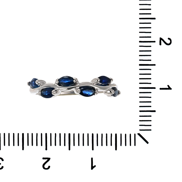 Ring, 14K, Weißgold, Saphir