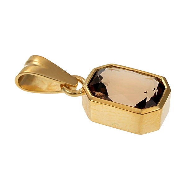 Anhänger, 14K, Gelbgold, Rauchquarz