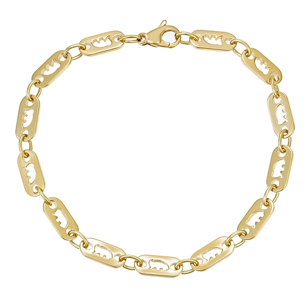 Armband, 14K, Elefanten