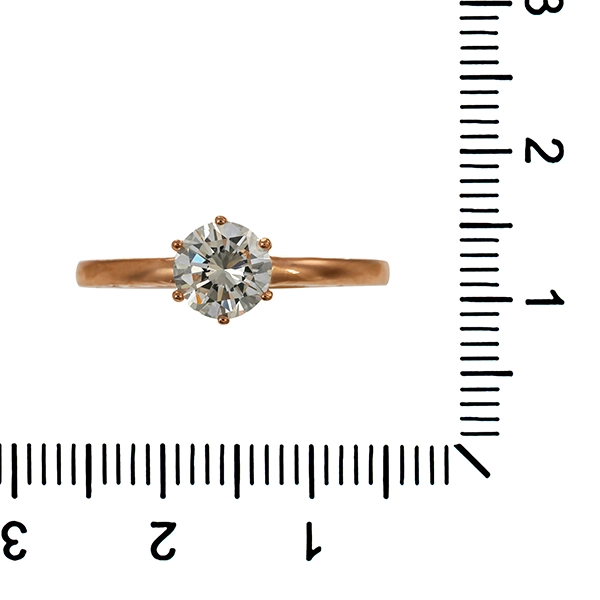 Diamantring, 18K, Rotgold, Brillant 0,82 ct