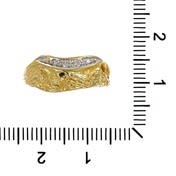 Ring, 14K, Gelbgold, 4 Brillanten