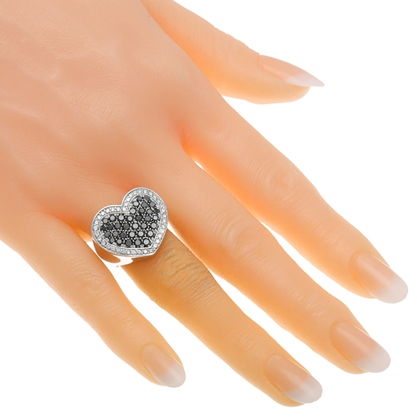 Diamantring, 18K, Weißgold, Brillanten, Diamanten, Herz