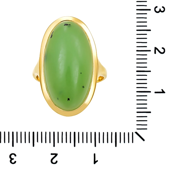 Ring, 14K, Gelbgold, Nephrit
