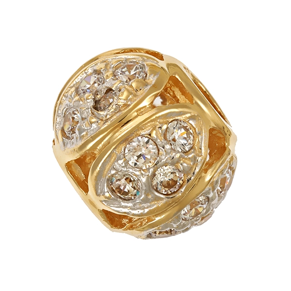 Anhänger, 14K, Gelb-/Weißgold, Zirkonia