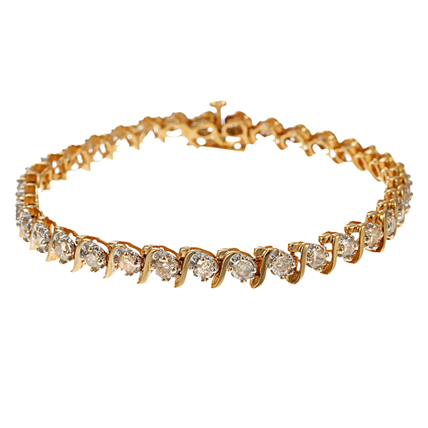 Armband, 14K, Gelbgold, Brillanten