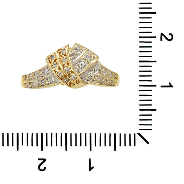 Diamantring, 14K, Gelb-/Weißgold, Diamanten 0,13 ct