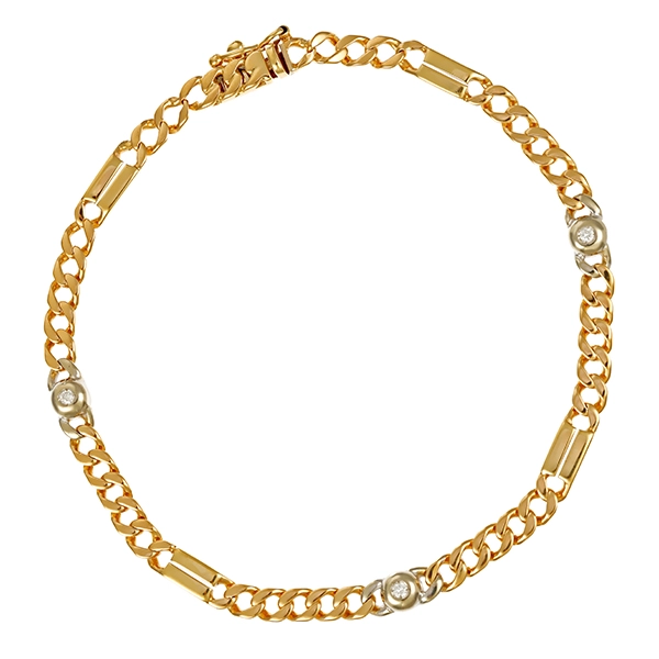 Armband, 14K, Gelb-/Weißgold, Brillant