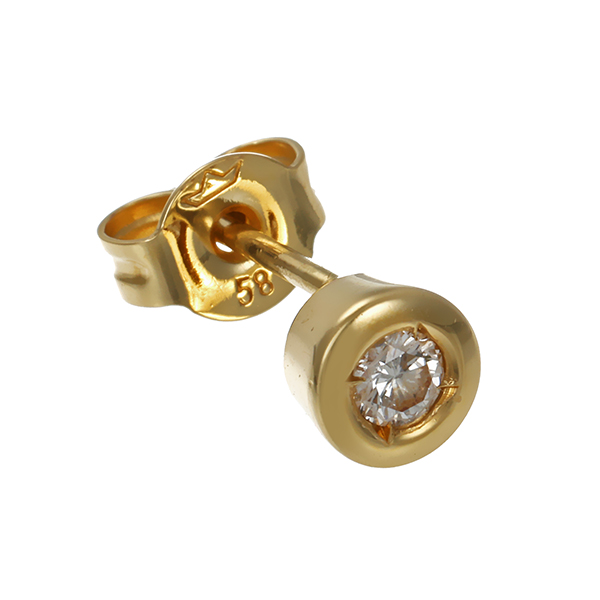 Solitärstecker, einzeln, Gelbgold, 14K, Brillant