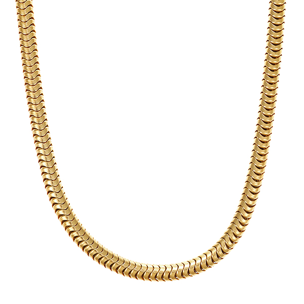 Kette, 14K, Gelbgold, Schlange-