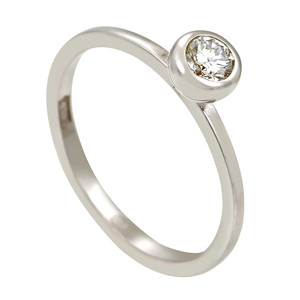 Diamantring, 14K, Weißgold, Brillant 0,18 ct