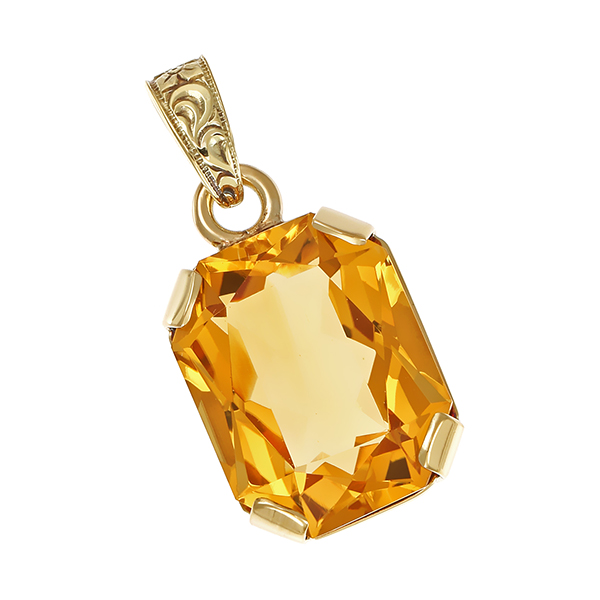 Anhänger, 14K, Gelbgold, Citrin