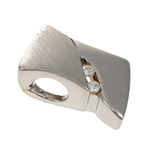 Anhänger, 14K, Weißgold, Brillanten