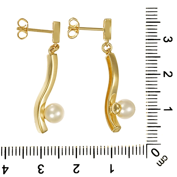 Ohrhänger, 14K, Gelbgold, Perlen