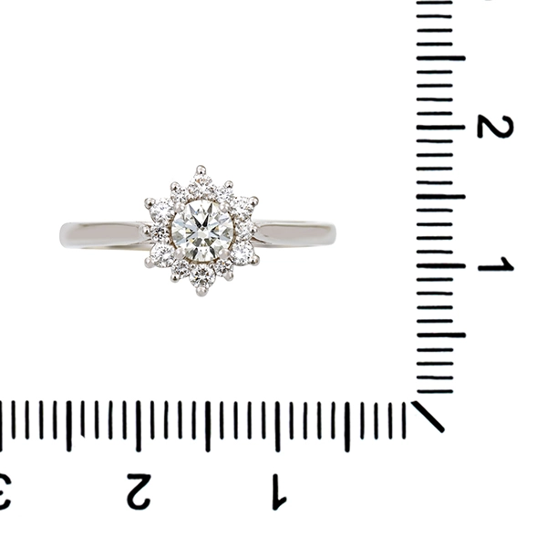 Diamantring, 18K, Weißgold, Brillanten 0,49 ct