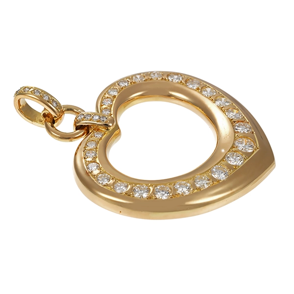 Anhänger, 14K, Gelbgold, Brillanten, Herz
