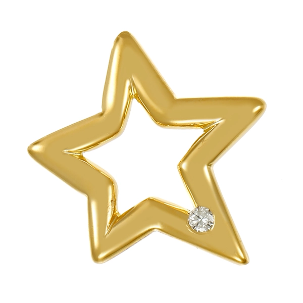 Anhänger, 18K, Gelbgold, Brillant, Stern