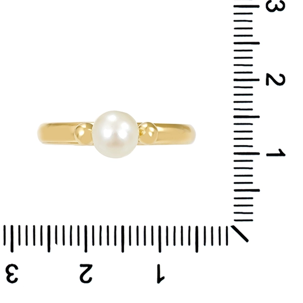 Ring, 14K, Gelbgold, Perle